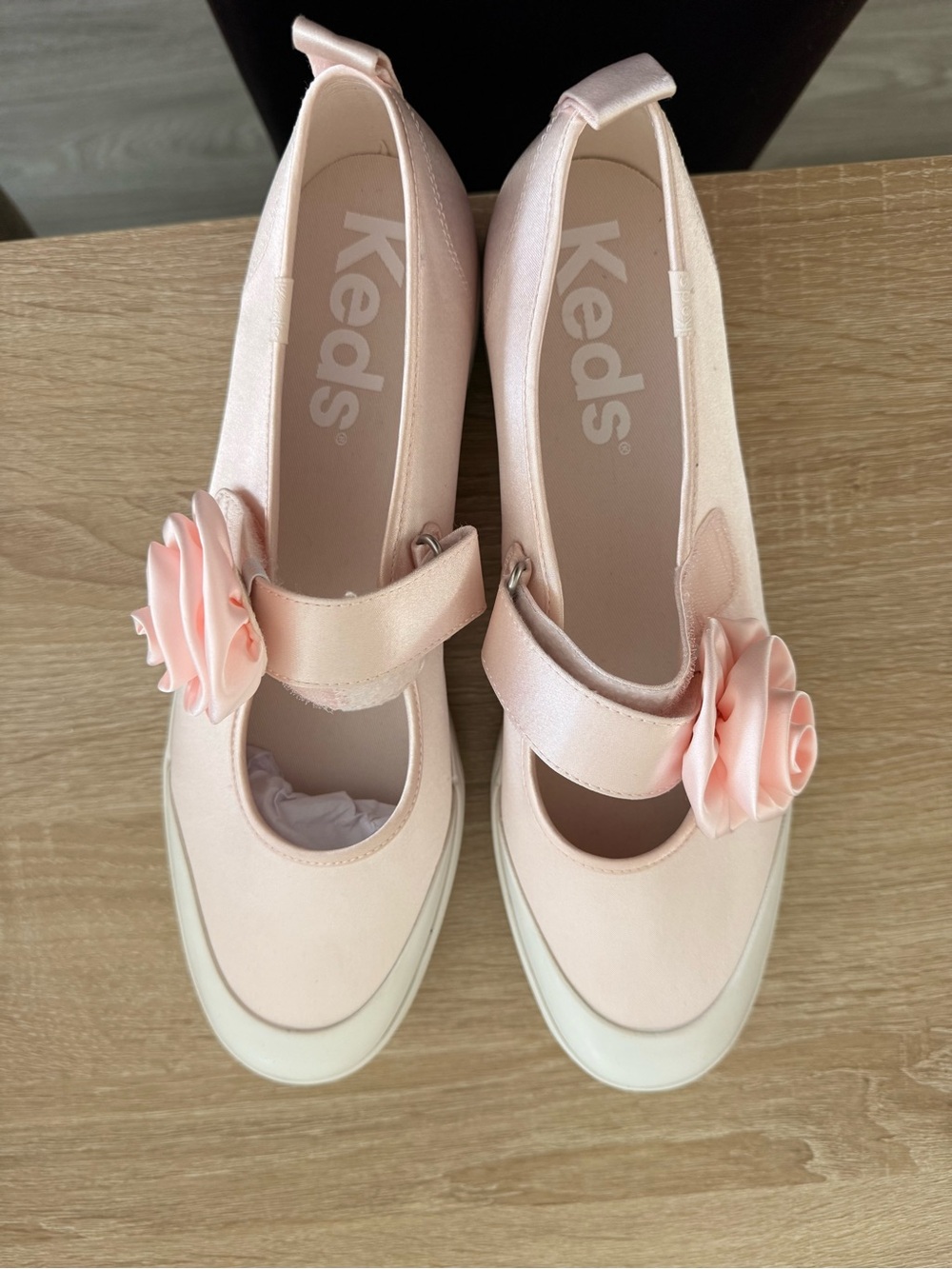Keds Light Pink Floral Mary Jane Shoes